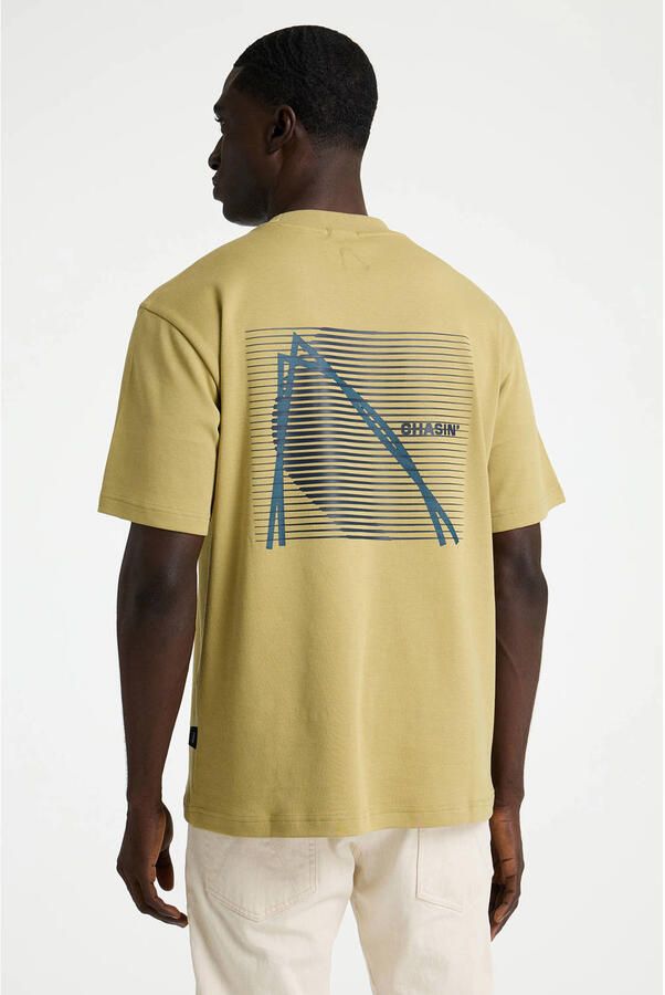 CHASIN' oversized T-shirt met backprint geel - Foto 3
