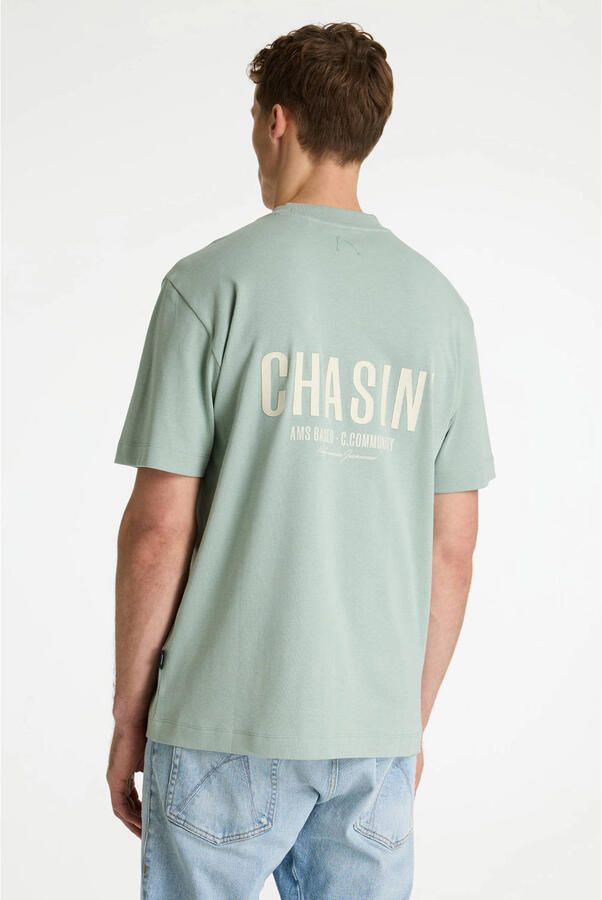 CHASIN' oversized T-shirt met backprint groen - Foto 2