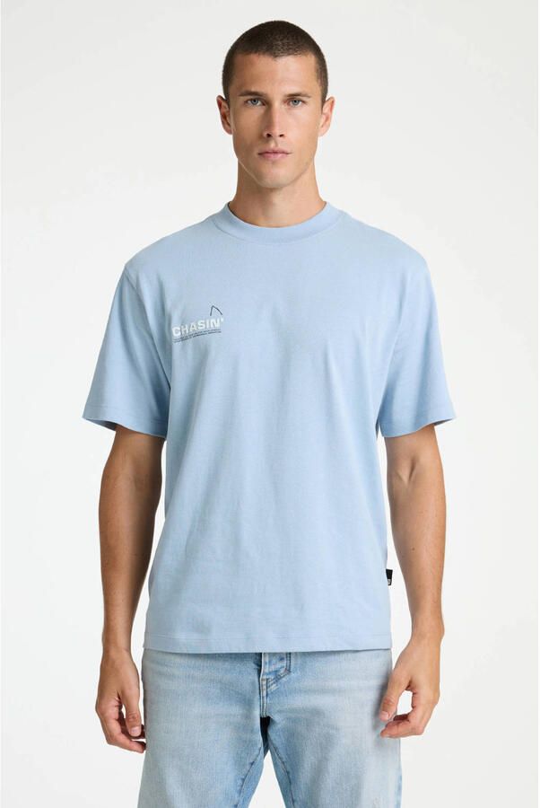 CHASIN' oversized T-shirt met backprint lichtblauw