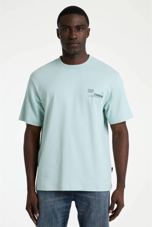 CHASIN' oversized T-shirt met backprint lichtblauw