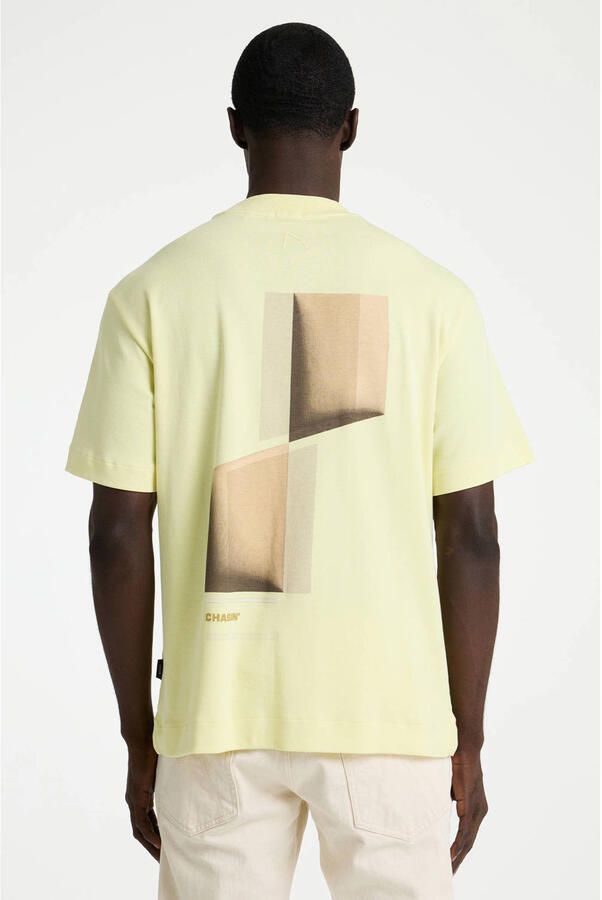 CHASIN' oversized T-shirt met backprint lichtgeel - Foto 3