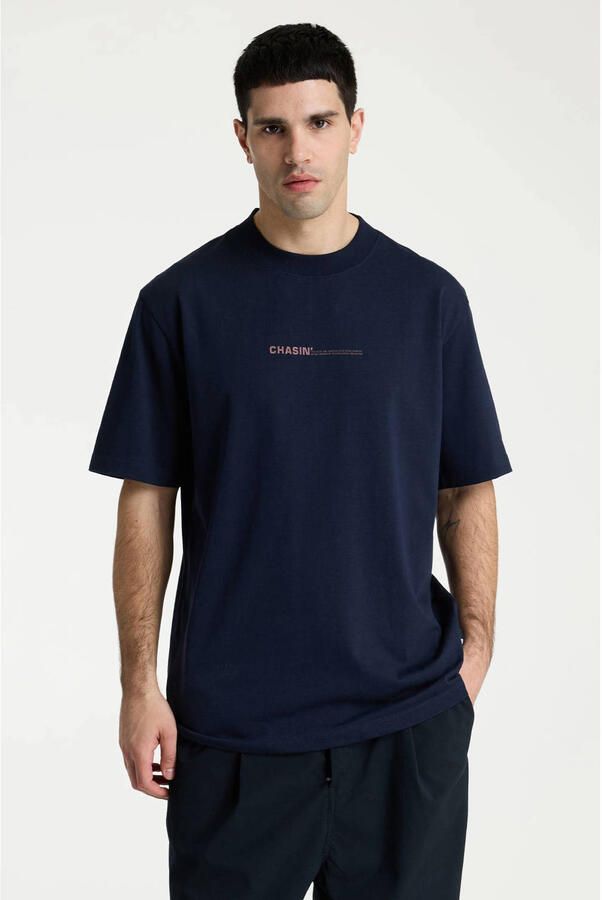 CHASIN' oversized T-shirt met backprint navy blazer - Foto 5