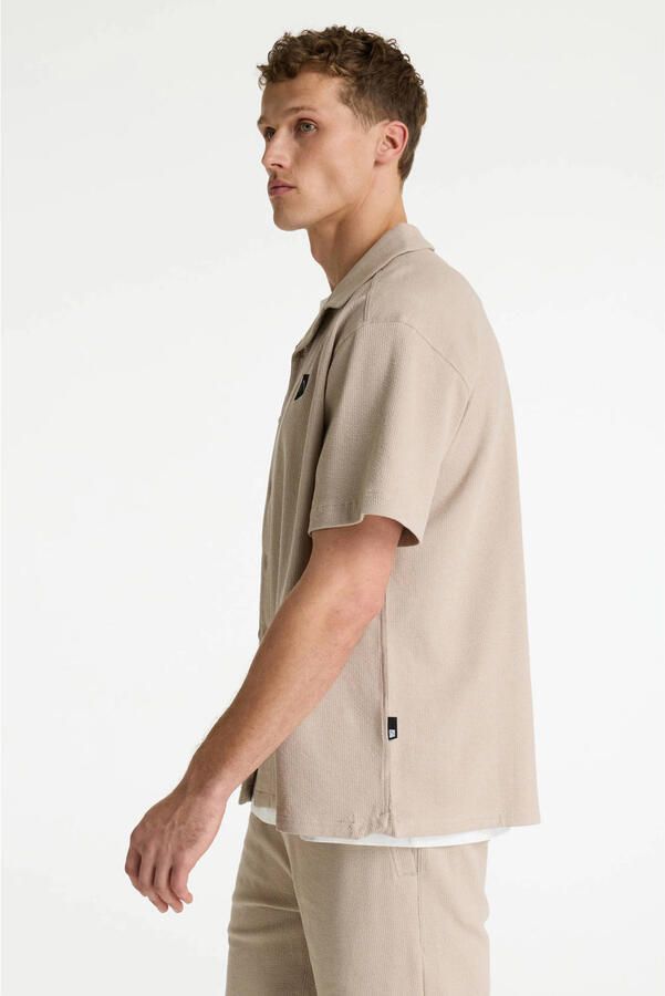 CHASIN' regular casual overhemd met textuur beige - Foto 3