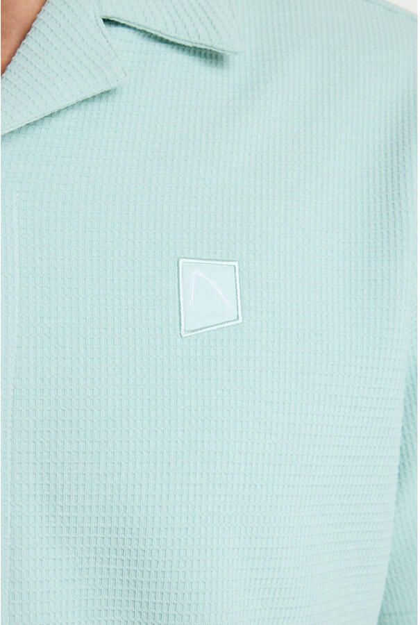 CHASIN' regular casual overhemd met textuur blauw - Foto 2