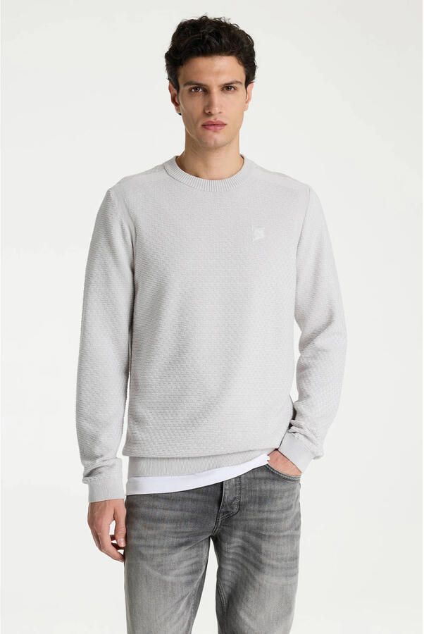 CHASIN' regular fit gebreide trui glacier grey