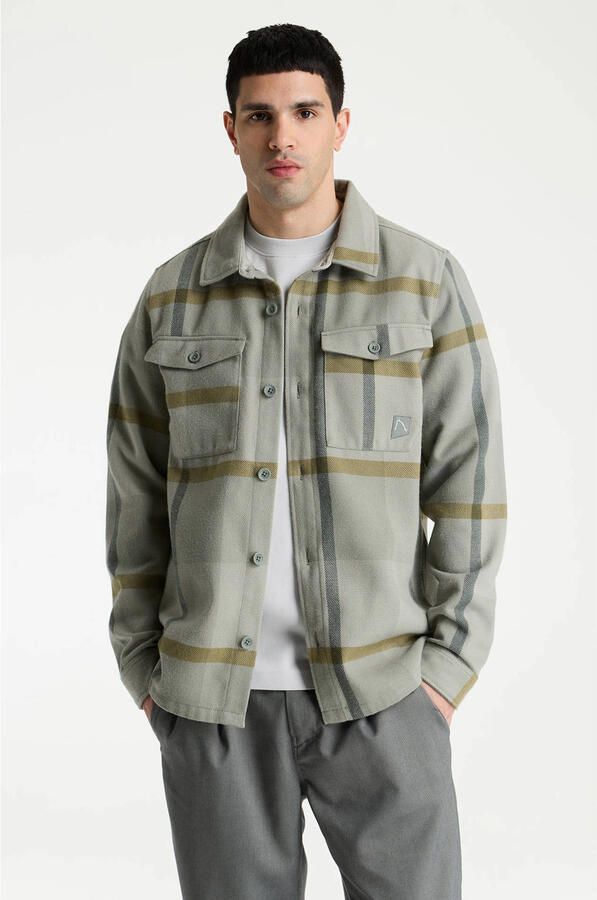 CHASIN' regular fit geruit overshirt shadow