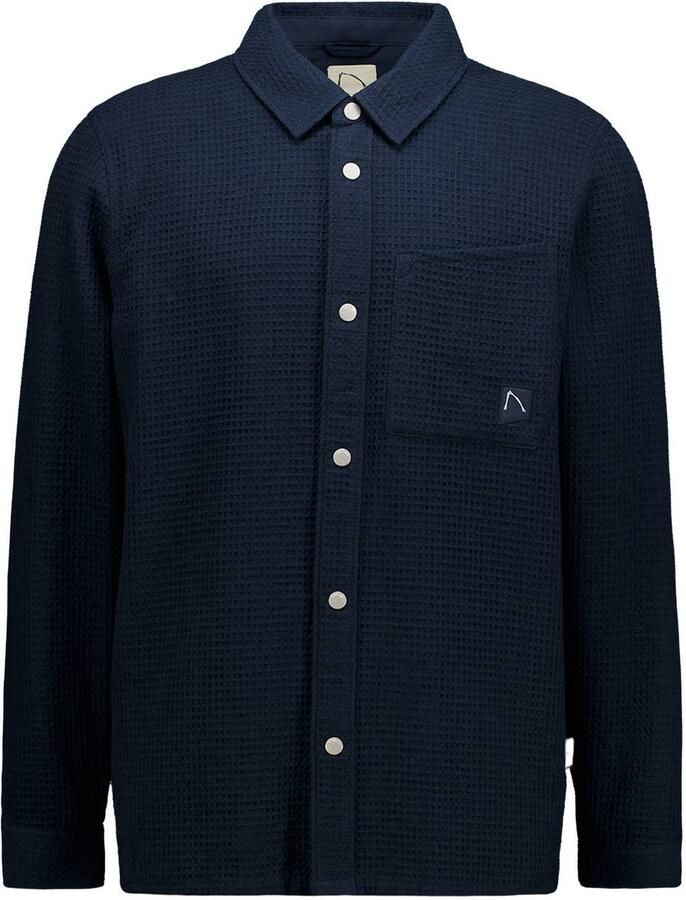 CHASIN' regular fit overshirt met wafelstructuur donkerblauw - Foto 2