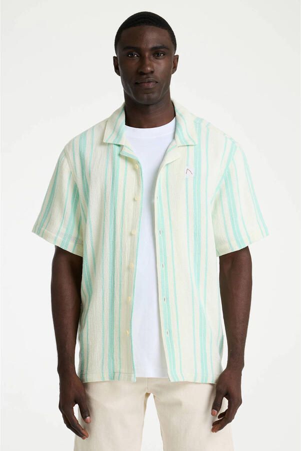 CHASIN' regular gestreept casual overhemd mintgroen