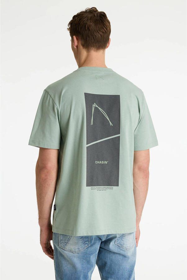 CHASIN' regular T-shirt met backprint groen - Foto 2
