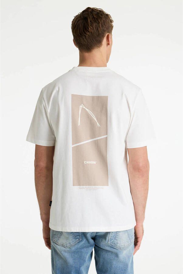 CHASIN' regular T-shirt met backprint wit - Foto 3