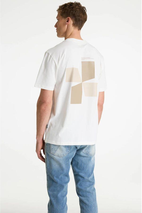 CHASIN' regular T-shirt met backprint wit - Foto 2
