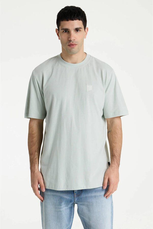 CHASIN' regular T-shirt met linnen lichtgroen