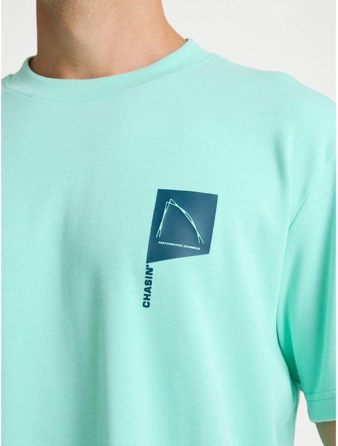 CHASIN' relaxed T-shirt met backprint cyaan - Foto 2