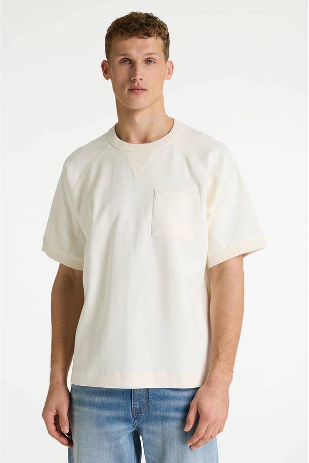 CHASIN' relaxed T-shirt met backprint ecru