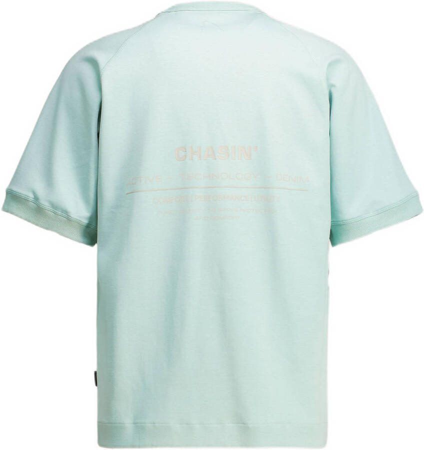 CHASIN' relaxed T-shirt met backprint turquoise - Foto 2