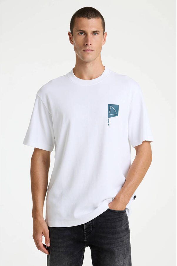 CHASIN' relaxed T-shirt met backprint wit