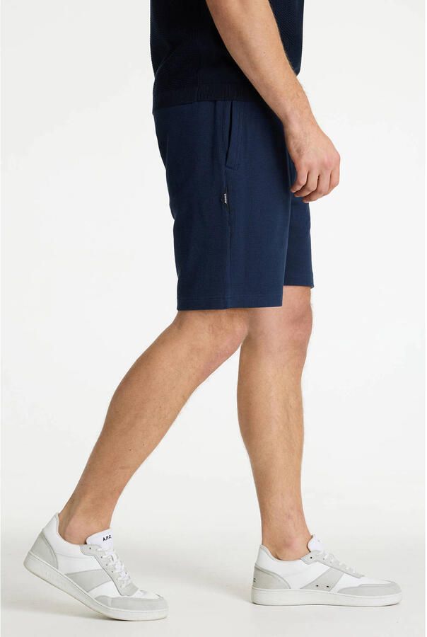 CHASIN' Slate.S Structure regular casual short donkerblauw met textuur - Foto 2