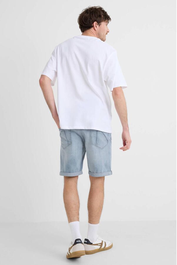 CHASIN' slim denim short bleached denim - Foto 3