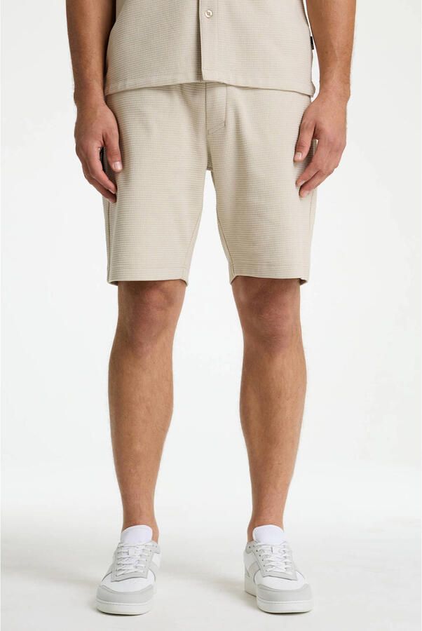 CHASIN' Stone.S Structure regular casual short beige met textuur - Foto 5