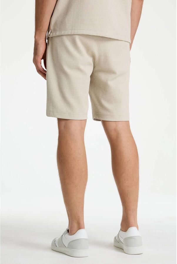 CHASIN' Stone.S Structure regular casual short beige met textuur - Foto 7