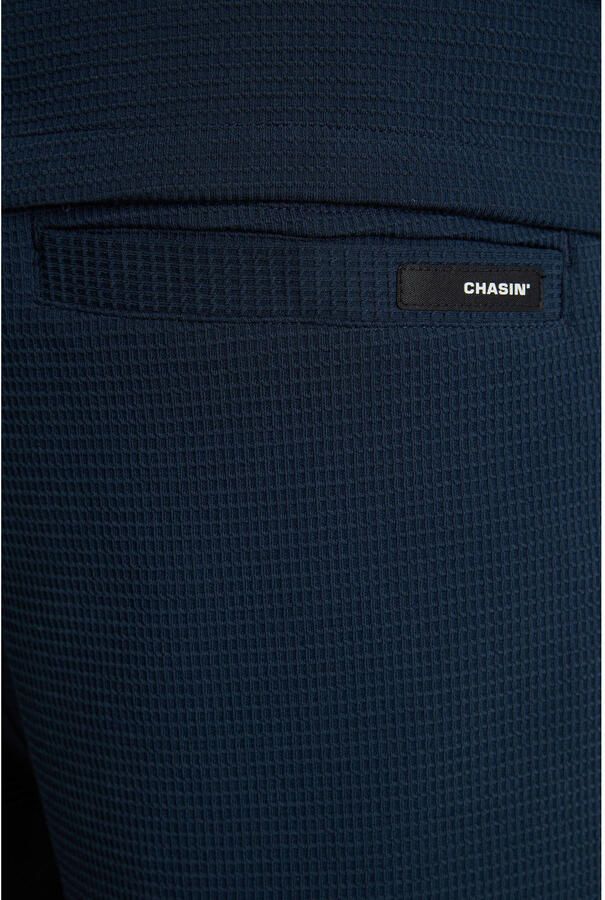 CHASIN' Stone.S Structure regular casual short donkerblauw met textuur - Foto 2