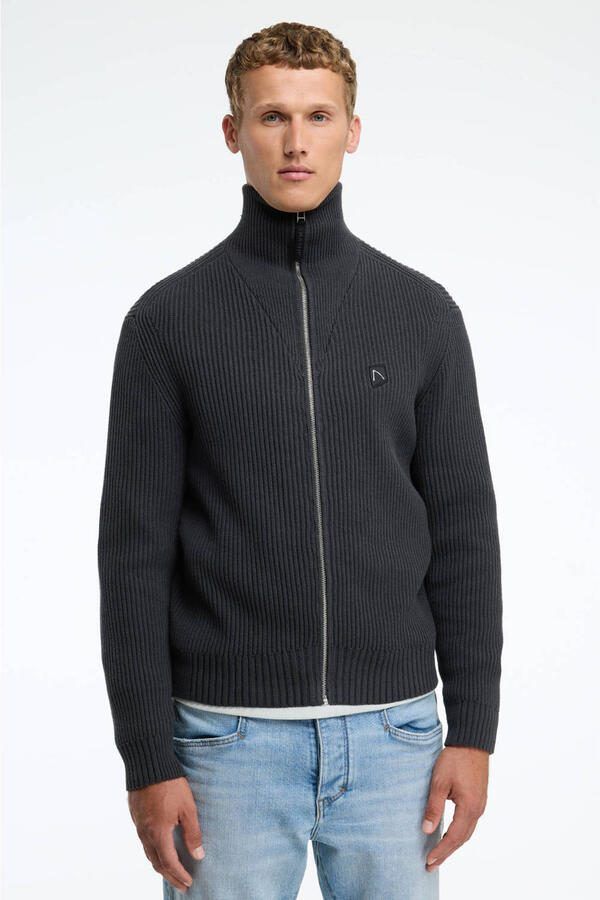 CHASIN' vest rib gebreid antraciet