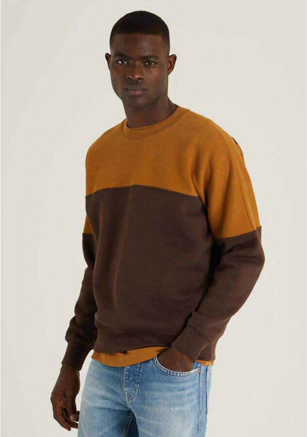 CHASIN' sweater Vontay met backprint brown