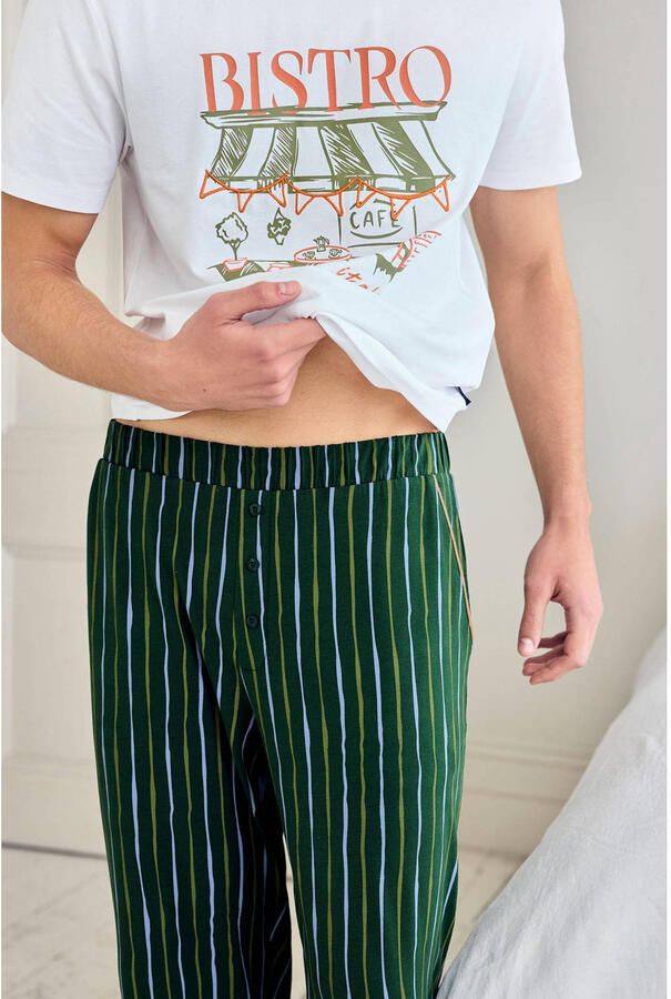 Chelsea Peers pyjama donkergroen wit - Foto 2