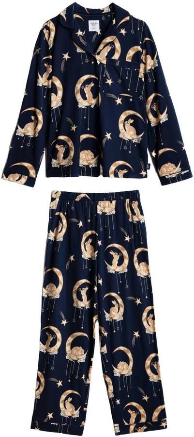 Chelsea Peers pyjama set donkerblauw okergeel