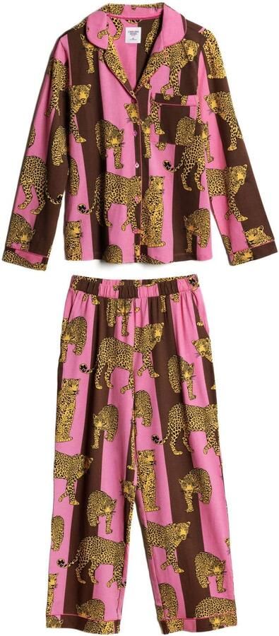 Chelsea Peers pyjama set roze donkerpaars groen