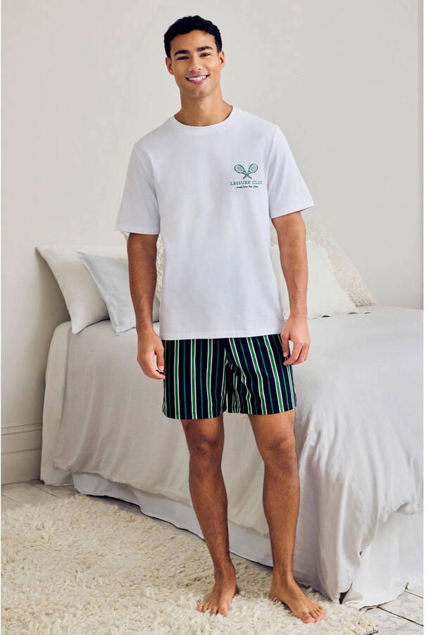 Chelsea Peers shortama donkerblauw wit