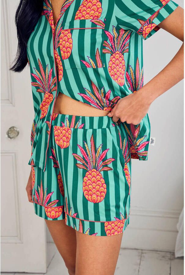 Chelsea Peers shortama turquoise groen oranje - Foto 2