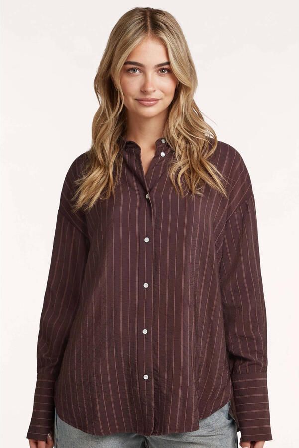 Circle of Trust blouse met krijtstreep bruin - Foto 2