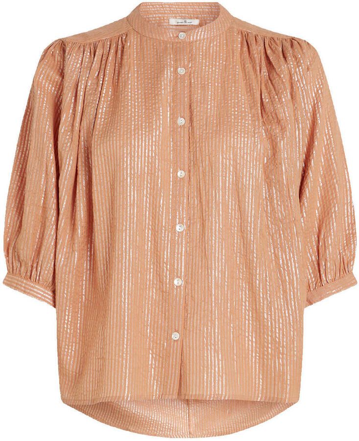 Circle of Trust gestreepte blouse met linnen oranje - Foto 5