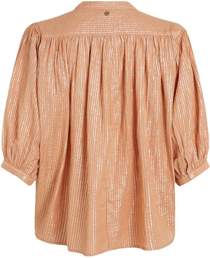 Circle of Trust gestreepte blouse met linnen oranje - Foto 5