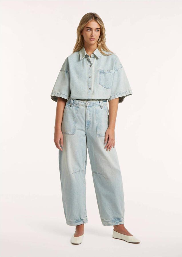 Circle of Trust high waist barrel jeans light blue denim - Foto 5