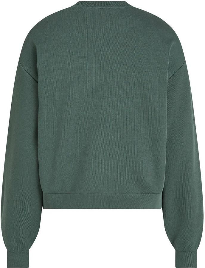 Circle of Trust sweater met tekst donkergroen ecru