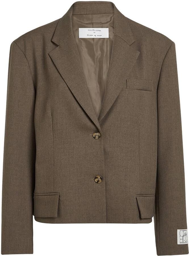 Circle of Trust X Iris Zeilstra cropped blazer met patches kaki