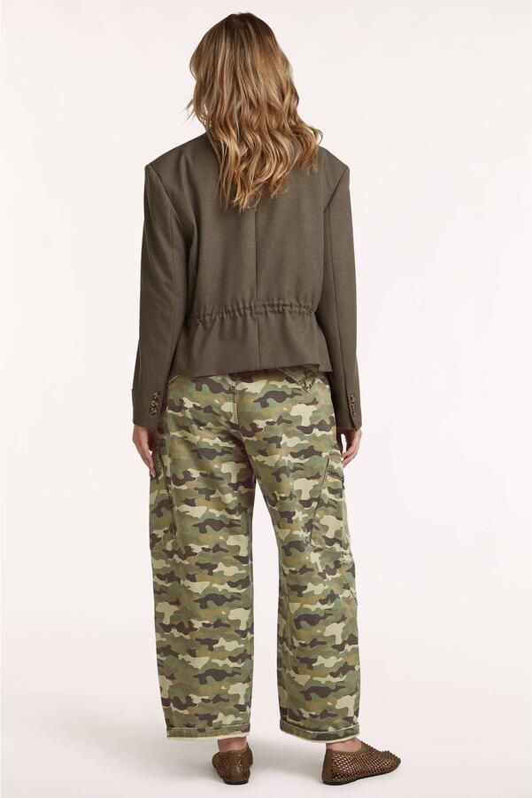 Circle of Trust X Iris Zeilstra cropped blazer met patches kaki