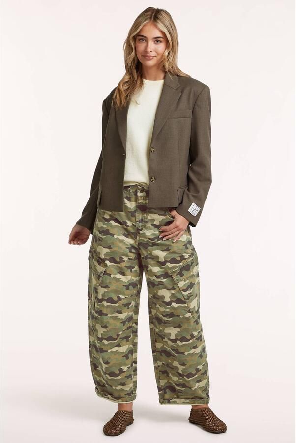 Circle of Trust X Iris Zeilstra cropped blazer met patches kaki - Foto 2