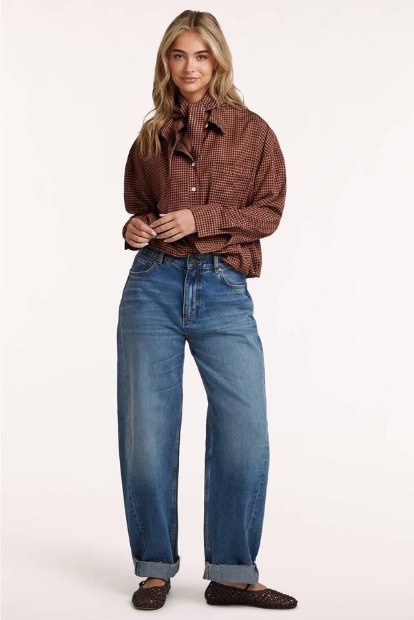 Circle of Trust X Iris Zeilstra geruite blouse roodbruin