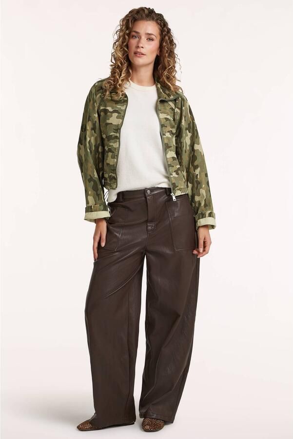 Circle of Trust X Iris Zeilstra imitatieleren barrel broek donkerbruin - Foto 2
