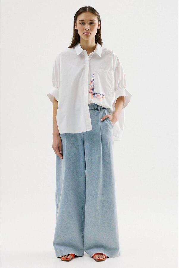 CKS blouse ecru met pailletten