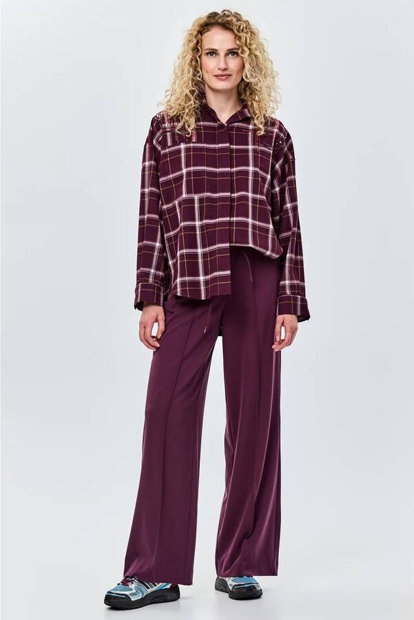 CKS geruite blouse donkerrood ecru