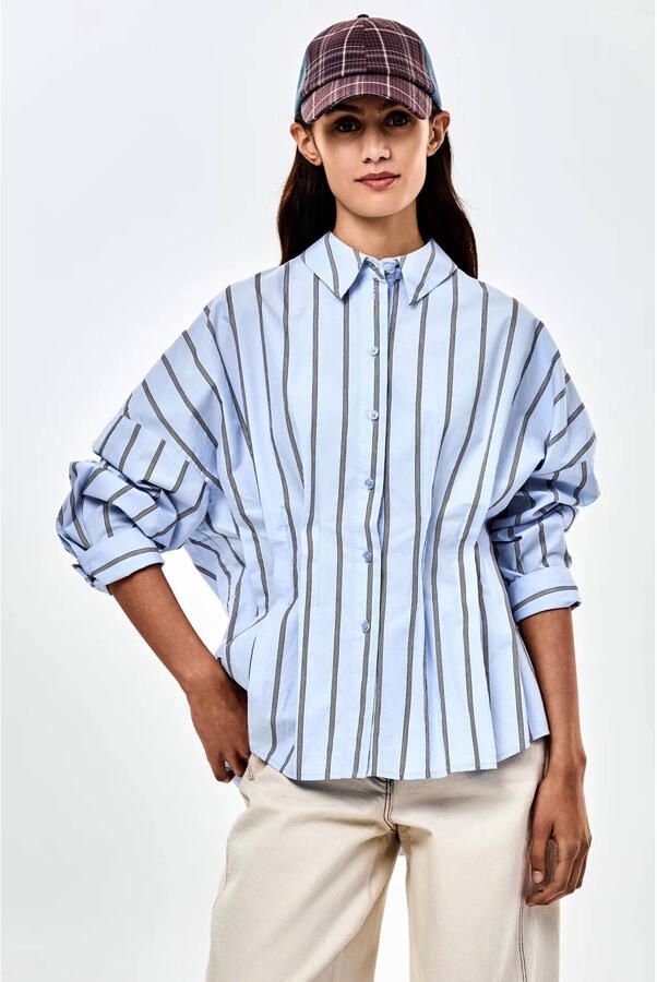 CKS gestreepte blouse lichtblauw
