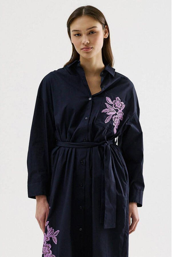 CKS maxi jurk met bloemenprint donkerblauw