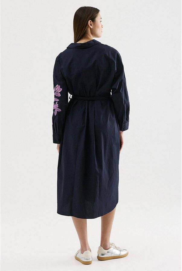 CKS maxi jurk met bloemenprint donkerblauw - Foto 3