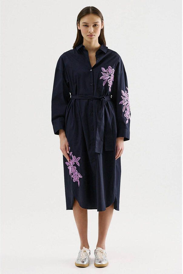 CKS maxi jurk met bloemenprint donkerblauw - Foto 2