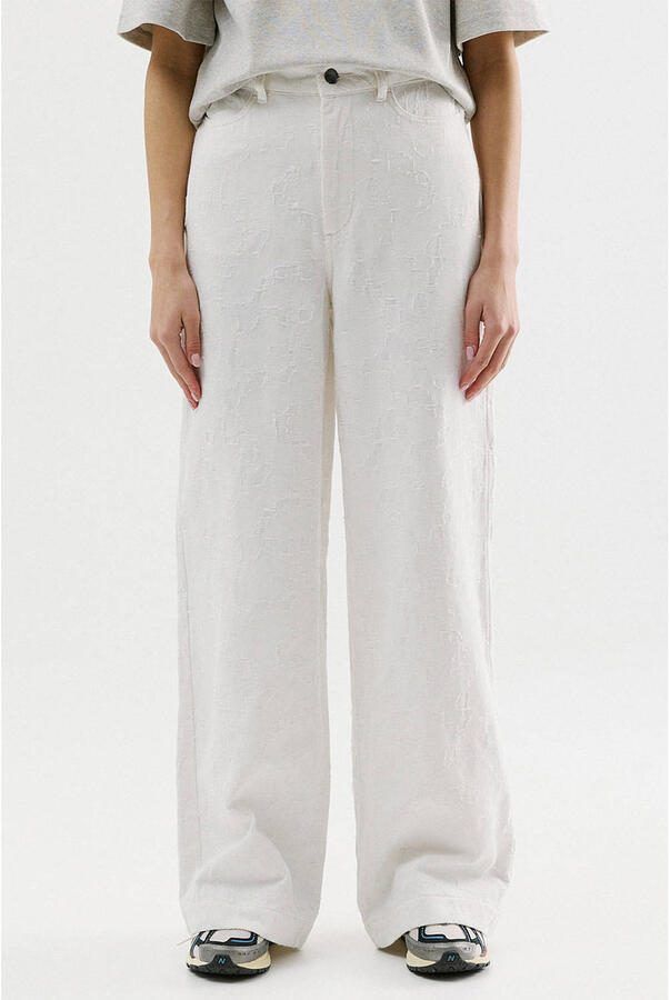 CKS wide leg high waist broek beige