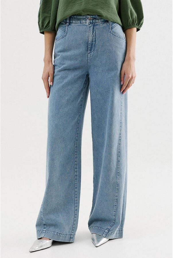 CKS wide leg jeans medium blue denim